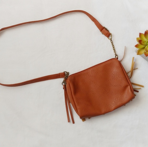 Mossimo Supply Crossbody Fringe Cognac Purse - Picture 4 of 4